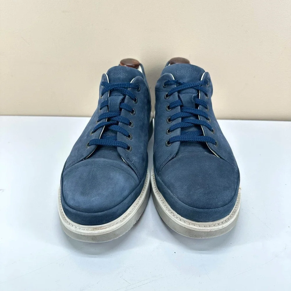 Samuel Hubbard Fast Oxford Mens 9.5 Navy Blue Nubuck Leather Walking Shoes
